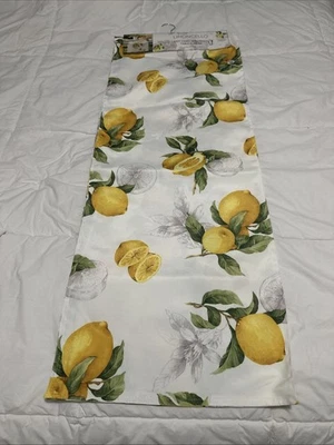Limoncello Lemons Easy Care Table Runner 16 In By 90 In New - Image 1 of 3