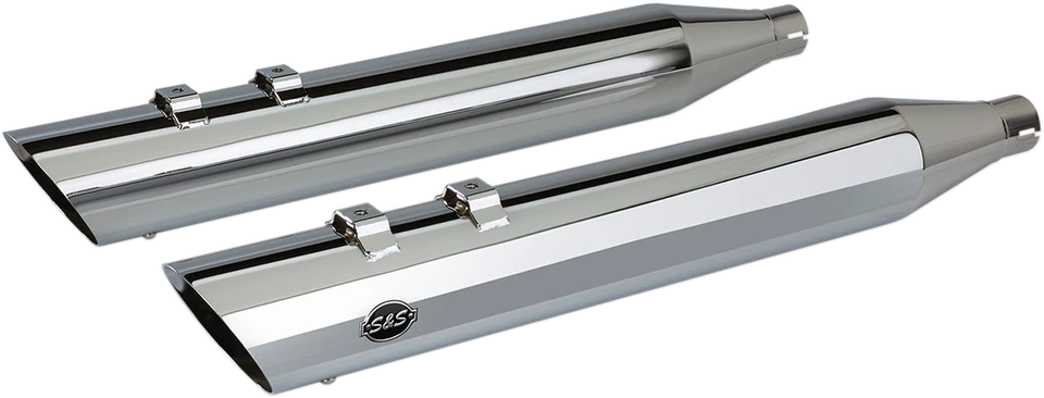S & S Cycle 4" Touring Slip-On Mufflers Chrome 550-0691 - Image 1 of 1