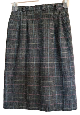 Vtg Worthington Plaid Knee Length Skirt Gray 10P Academia CorpCore Career Office - Image 1 of 4