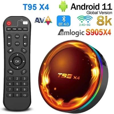 T95 Android TV-Box 4 GB 32 GB Quad-Core HD 8K Amlogic S905X4 Smart Media Player UK - Bild 1 von 4