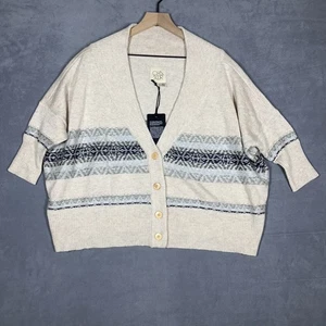 Suéter Chaser Mujer Pequeño Hombro Caído Manga 3/4 Cárdigan Tejido Isla Justa - Imagen 1 de 9