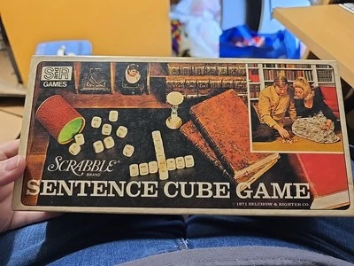 Vintage Scrabble Sentence Cube Game 1971 Selchow & Righter Missing Timer Only - Image 1 of 4