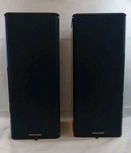 Rare Harman-Kardon Thirty Speakers Stand Mount Speakers Pair Black Glossy Case # - Picture 1 of 10