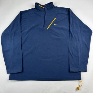 Vintage Nike Mens Large Blue 100% Polyester Long Sleeve Fleece Pullover Jacket - Picture 1 of 12
