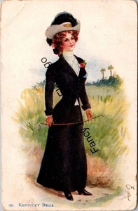 Antique Postcard Kentucky Belle Lady Golf Outfit National Art Co c1907 Undivided - Picture 1 of 2