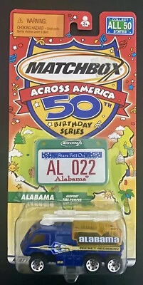 2001 MATCHBOX ACROSS AMERICA ALABAMA AIRPORT FIRE PUMPER TRUCK BLUE - Image 1 of 2