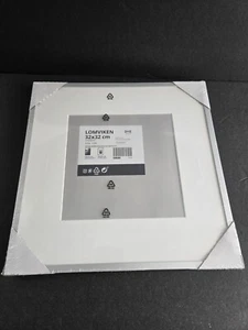 Ikea Lomviken White Frame with White Mat 32x32cm (12"x12.5") 203.358.51 Square - Picture 1 of 4