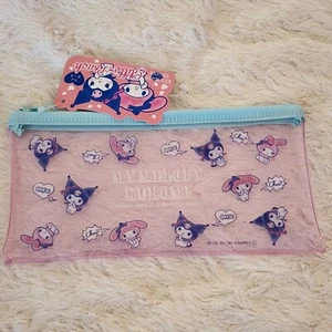 Sanrio Kawaii My Melody Kuromi Clear Zippered Glitter Pencil Pouch US SELLER NEW - Picture 1 of 5