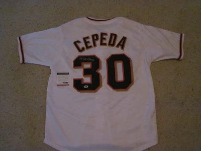 Camiseta deportiva Orlando Cepeda autografiada de los Gigantes de San Francisco réplica PSA/DNA Foto 1 de 3