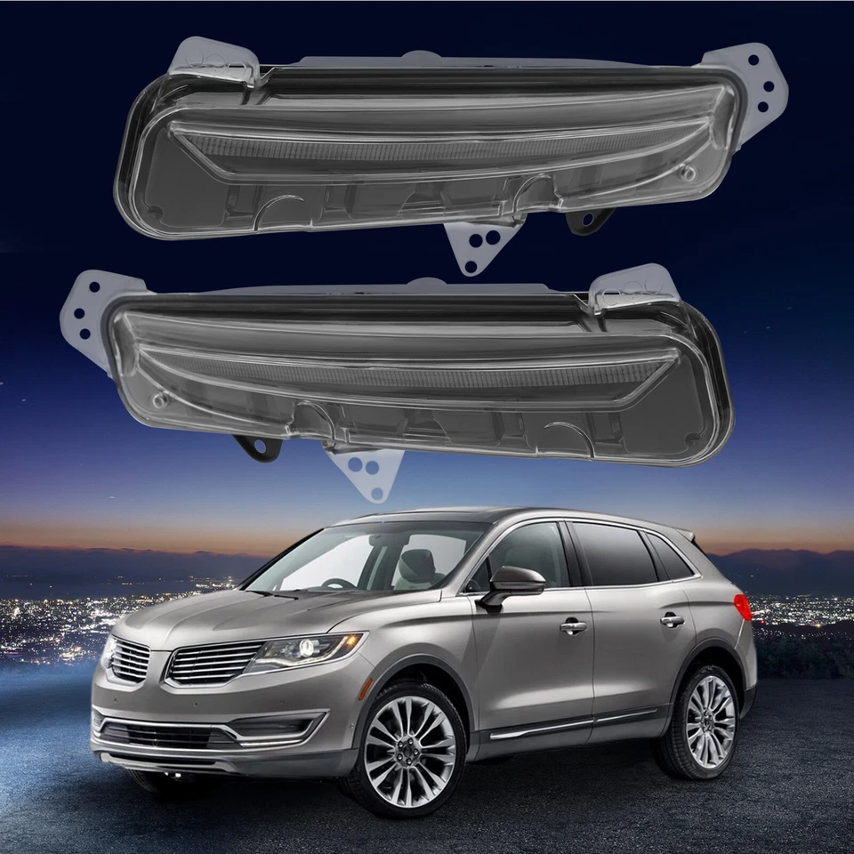For 2016-2017 Lincoln MKX LED Fog Lights Front Bumper Fog Lamps Left+Right Side Foto 1 de 4