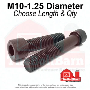 M10-1.25 Class 12.9 Fine Socket Head Cap Screws Black Oxide(Choose Length & Qty) - Picture 1 of 2