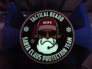 Patch TACTICAL BEARD SANTA CLAUS PROTECTION TEAM, gid / toppa in gomma 3D - Foto 1 di 6