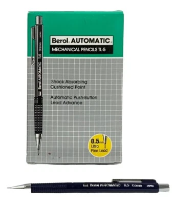 Berol 海军蓝 TL-5 0.5 毫米专业机械铅笔 11 包日本全新无标签 — 第 1/4 张图片