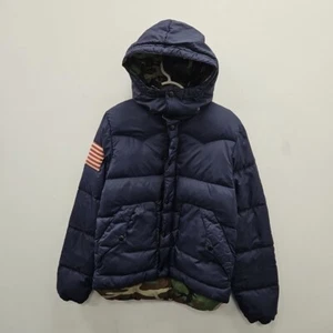 Ralph Lauren Polo Denim Supply USA Flag Bomber Down Hood Camo Jacket Coat Small - Picture 1 of 10