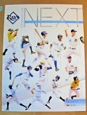 RARE Vintage MLB TAMPA BAY RAYS POSTER/2010 Rookie includes YANKEES STEPHEN VOGT Cover
