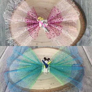 Set of 2 - Adorable Gymnastics Dance Ballerina Hair Bows - Back to School Bundle - Picture 1 of 9