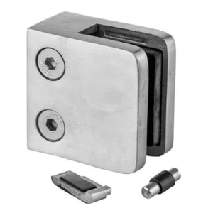 Acero Inox Soporte Abrazadera de Cristal Anguloso 45 X 45MM - Modelo 23 Kp - Imagen 1 de 26
