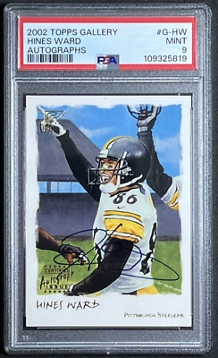 2002 TOPPS GALLERY HINES WARD AUTO #G-HW PSA 9 - Image 1 of 2