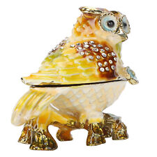 Owl Trinket Box Enamel Jewelry Collection Storage Case Rhinestone Decoration PLM