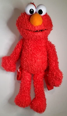 Mochila infantil Sesame Street ELMO 17" de pelúcia ajustável. Bolsa com zíper 2015 - Imagem 1 de 4