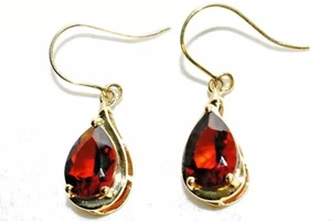 9ct Gold Madeira Citrine Earrings 10x8mm Madeira Citrine Shepherd Hook 3.26ct - Picture 1 of 8