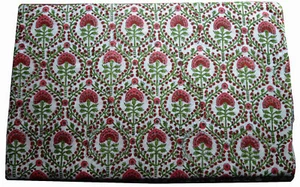 10 Yards Cotton Fabric Jaipur Hand Block Print Dressmaking Cambric Cloth Running - Picture 1 of 6
