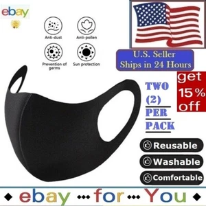 Confezione 2 Mascherine Viso Riutilizzabili Lavabili Traspiranti Unisex Copri Panno USA Fatte a Mano - Foto 1 di 12
