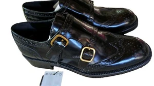 New Massimo Dutti Oxford Leather Women's Shoes Chunky 90s Look Black Sz 5 $199 - Picture 1 of 8