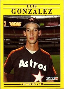 Luis Gonzalez Fleer 507 Astros 1991 Baseball Card
