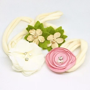 Headbands, Baby Toddler Girl Handmade Floral Headbands Set Of 3 - Picture 1 of 8