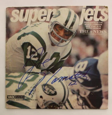 JOE NAMATH SIGNED AUTOGRAPH RECORD - 1968 SUPER BOWL CHAMPION NEW YORK JETS JSA - Image 1 of 2