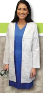 NEW Women's Lab coat 64% cotton, 33% tencel, 3% spandex, Silpure, Teflon XL - Picture 1 of 3