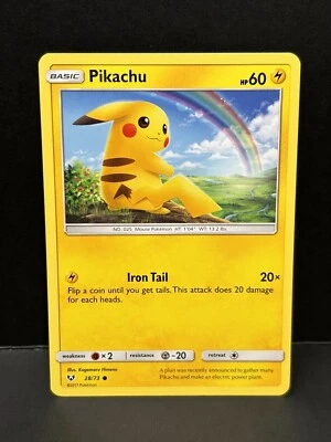 Pikachu 28/73 Shining Legends Pokémon TCG Card Game Common Regular Non-Holo NM - Image 1 of 2