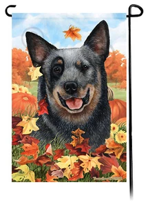 Bandera de jardín Falling Leaves - Perro de ganado australiano azul - Imagen 1 de 1