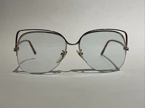 Vintage Tura Mod 452 Oversized Eyeglasses Floating Frame Brow Rim Frames Only - Picture 1 of 11
