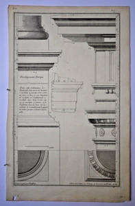 Plate 3 Antique French Architecture Print by Jean-Francois Neufforge (1757-1768) - Picture 1 of 1