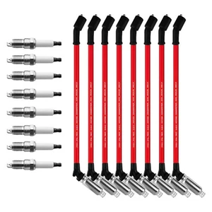 8PCS Spark Plugs With Wires Set for For Chevrolet Corvette 6.0L V8 2005 19299585 - Picture 1 of 8