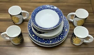 Vintage Vitromaster Galaxy Sun Moon Stars Plate Set Of 16 Plates Setting 1993 - Picture 1 of 24