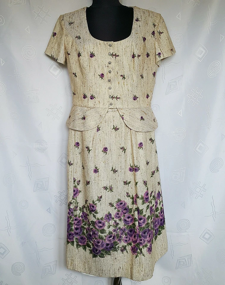 DE COLECCIÓN ROSA DIRNDL OKTOBERFEST TIROL MEZCLA DE LANA MUJER TRAJE FALDA US16 EU44 Foto 1 de 4