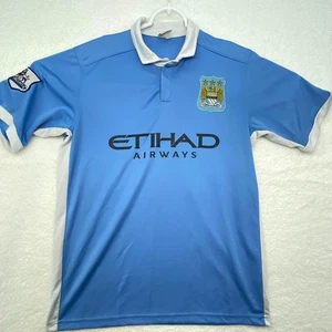 Manchester City MCFC XL Blue Barclays Premier League Patch #3 Soccer Jersey - Picture 1 of 12