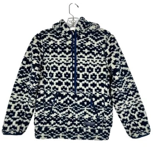 Vineyard Vines Fleece Pullover Hoodie Cozy Warm Fair Isle Print M (12-14) - Picture 1 of 7