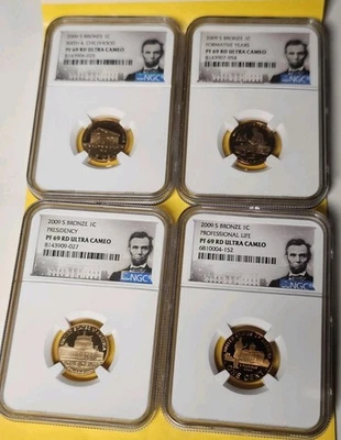 2009 S Bronze Lincoln Proof Cent Set PF69 RD Ultra Cameo - Image 1 of 4