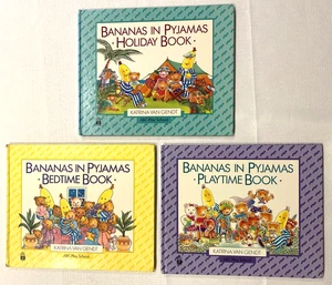3 RARE Bananas In Pyjamas Playtime - Bedtime - holiday - Book Katrina Van Gendt - Picture 1 of 12