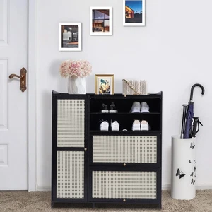 Schuhschrank Sneaker Organizer Schuhregale mit 4 Türen für Eingang - Bild 1 von 24