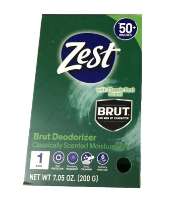 NEW! ZEST (7.05 Oz) 💚🫧 ●BRUT● 💚🫧 Classic Scented Deodorizier Moisture Bar. - Image 1 of 4