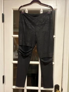 NWT Joseph Ribkoff  black textured cracked pleather cut out legging 14 - Picture 1 of 11