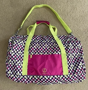 Lands End Kids Large Pink Green Purple Duffle Bag Detachable Shoulder Strap - Picture 1 of 10