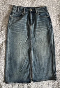 The Row Women's classic denim slit skirt size 27 (10) - Picture 1 of 6