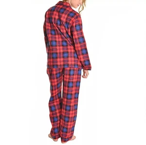 🔥 Cozy Classic – Angelina Red & Blue Plaid Flannel Two-Piece Pajama Set - Picture 1 of 6