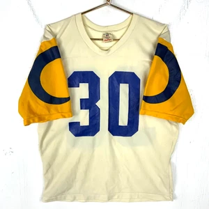 Vintage Los Angeles Rams Jersey Large Rawlings White Nfl Made Usa 1970s 80s - Picture 1 of 4